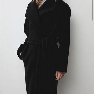 Black Wool Trench Coat